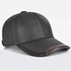 Men Real Cowhide Leather Earlap Caps Male Fall Winter 100% Real Cow Leather Hats New Casual Real Leather Outdoor Baseball Cap 3