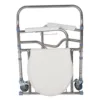 Mobile Potty Chair with Wheels Multifunctional Water Proof Non Slip Armrest Shower Wheelchair 5 Adjustable Heights for Bedside 3