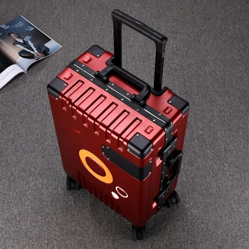 Aluminum Frame Suitcase With Silent Wheels And Combination Lock_voghion.com