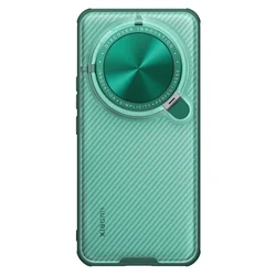 NILLKIN Slide Protect Lens Frosted Case with 360° Camera Protection for Mi 14 Ultra (Prop Clear Green)