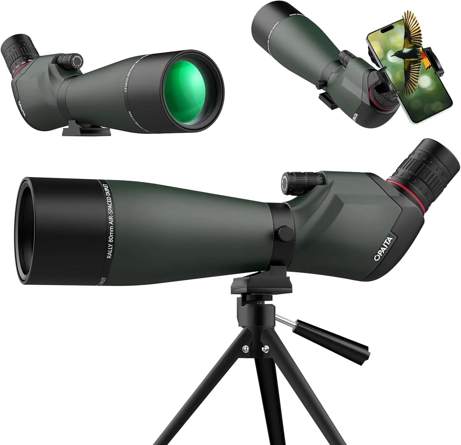 25-75X80 Spotting Scope for Shooting Hunting-HD Scopes with Tripod Phone Adapter-Waterproof Spotter Scope for Target