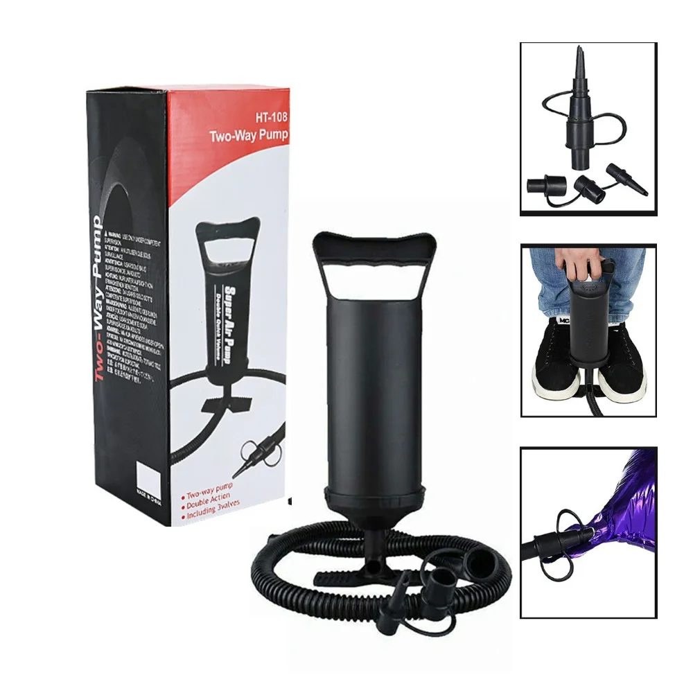 Two Way Air Pump Fast Inflation PVC Manual Air Pump Hand Pulled Inflatable Pump for Swimming Pools Mattresses