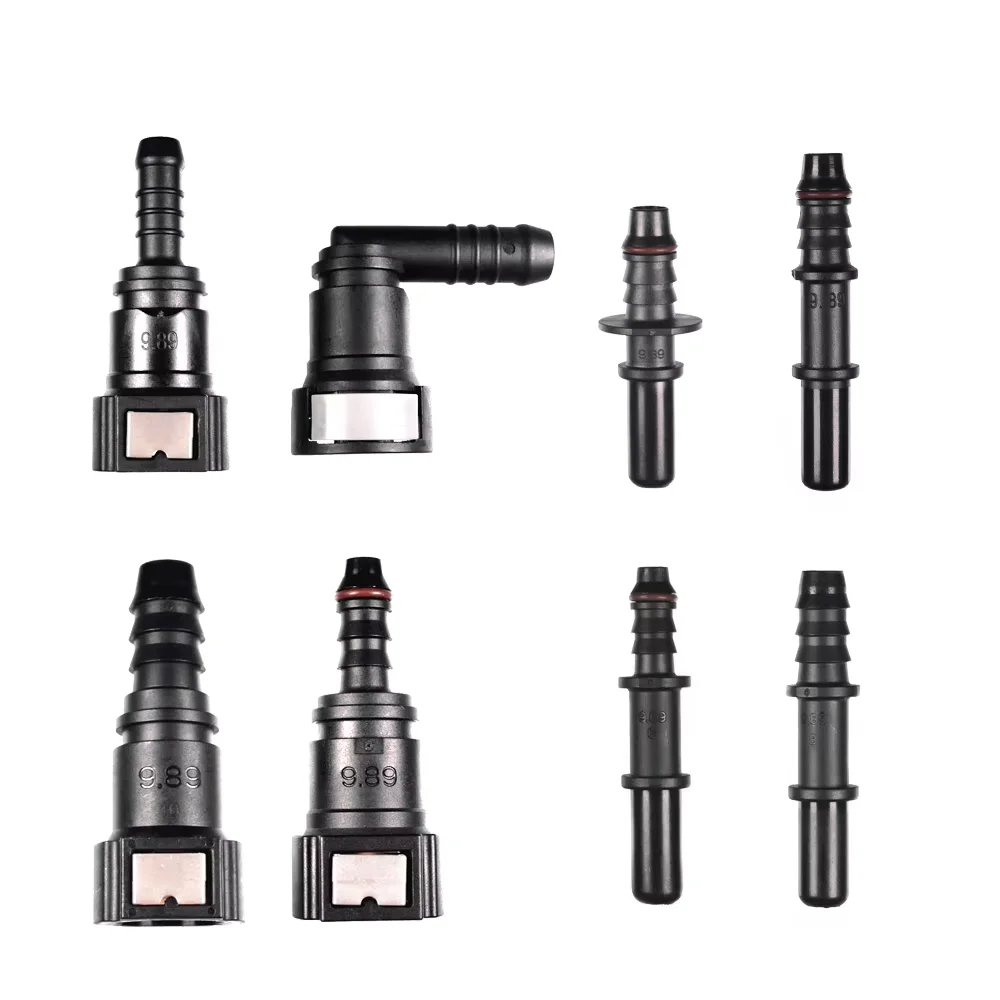 9.89MM 5PCS 블랙 범용 자동차 연료 라인 퀵 릴리스 커넥터 여성용 스트레..