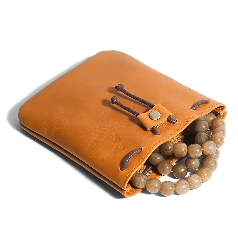 Medieval Leather Drawstring Pouch Premium Coin Pouch for Men Coin Holder for Purse Women Genuine Leather Drawstring Coin Purse