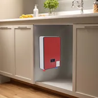 6500W 220V chauffe-eau électrique sans réservoir chauffe-eau électrique instantané mural pour cuisines, salles de bains noir/rouge 6