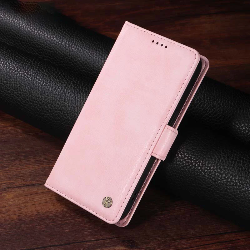 Litchi-Textured Leather Flip Wallet Case with Side Buckle