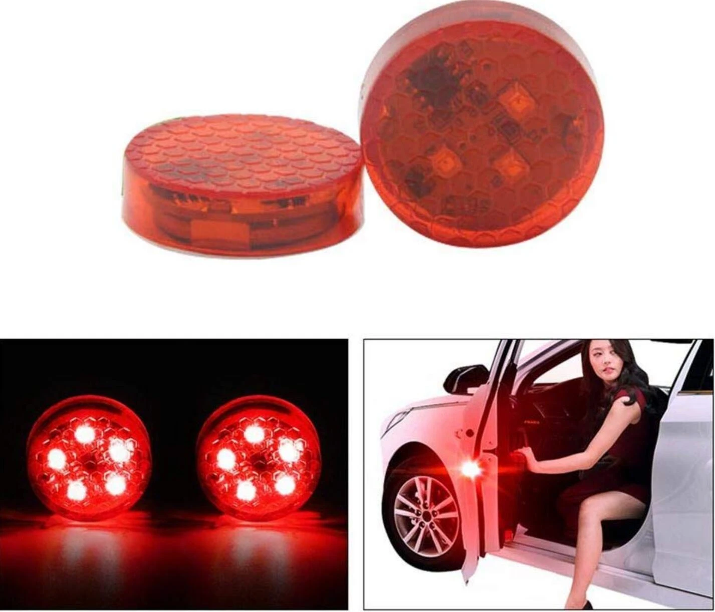 Car Door Opening Warning Lights Wireless Magnetic Design For Bmw E39 Seat Leon Chevrolet Cruze Opel H Passat B5 Audi A5 - Car Tax Disc Holders -