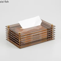 Acrylic Tissue Boxes Modern Rectangular Toilet Paper Napkin Storage Box Simple Home Solid Color Paper Towel Holder Napkin Holder 1