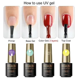 ROSALIND Top Base Coat Nail Gel Polish Primer Dehydrator Gel Nail Art Design For Manicure Soak Off Reinforce UV Nail Gel Lacquer