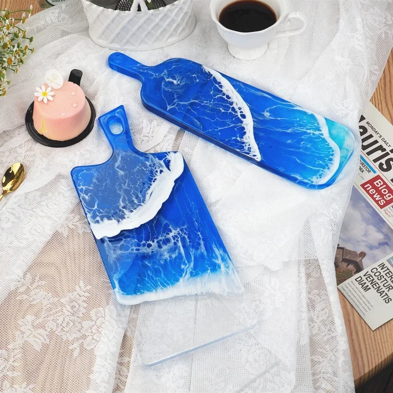 8 Types Large Round Rectangle Handle Tray Resin Molds Coaster Silicone Mold For DIY Crystal Epoxy Resin Coaster Home Decoration 3