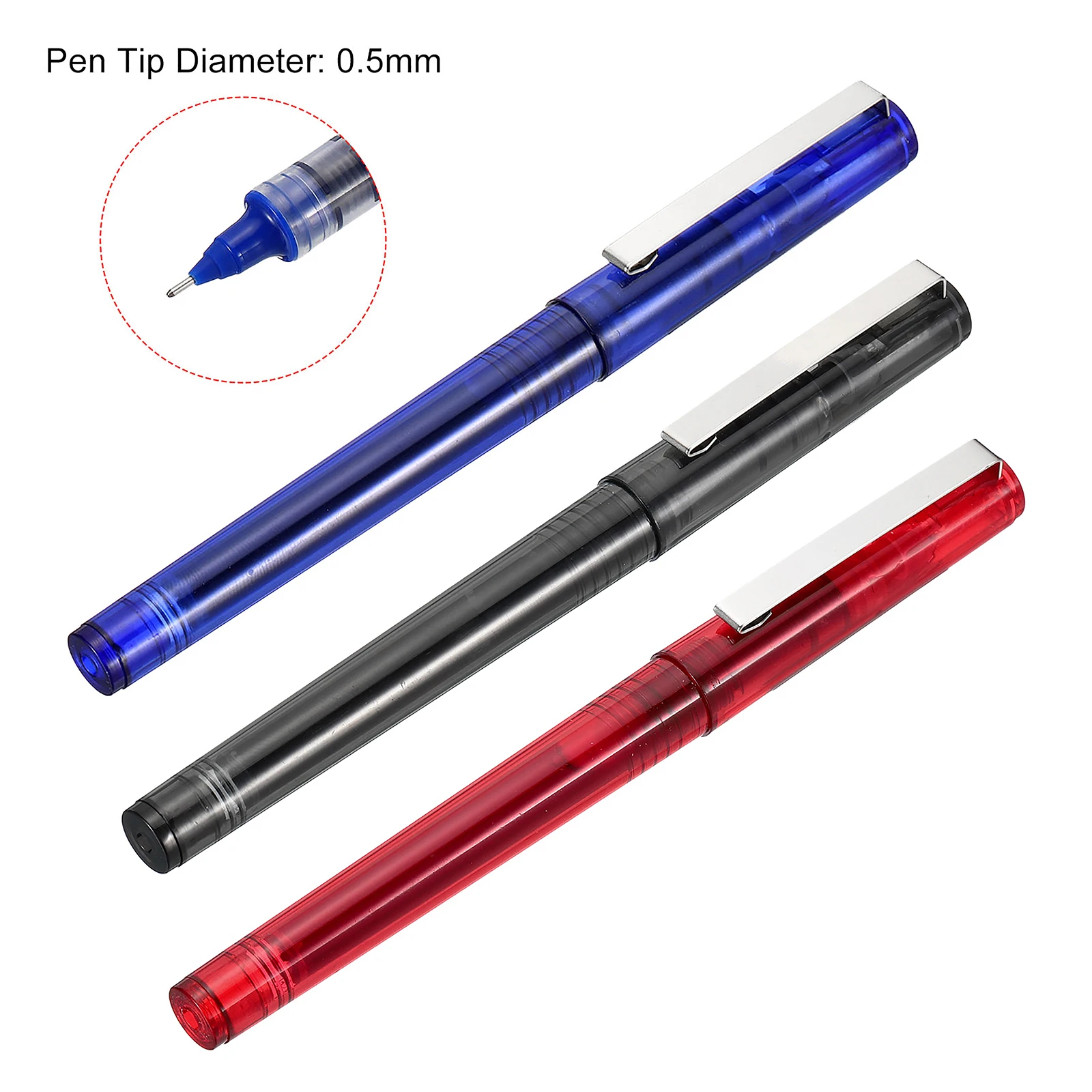 12Pcs Needle Type Gel Pens Black Blue Red Refill Gel Pen Straight Liquid Type 0.5mm Fine Point Ballpoint Pen Stationery Supplies colorful line drawing watercolor pen needle tube 12 48 60 100 color stroke school art supplies colour pens set stationery gift