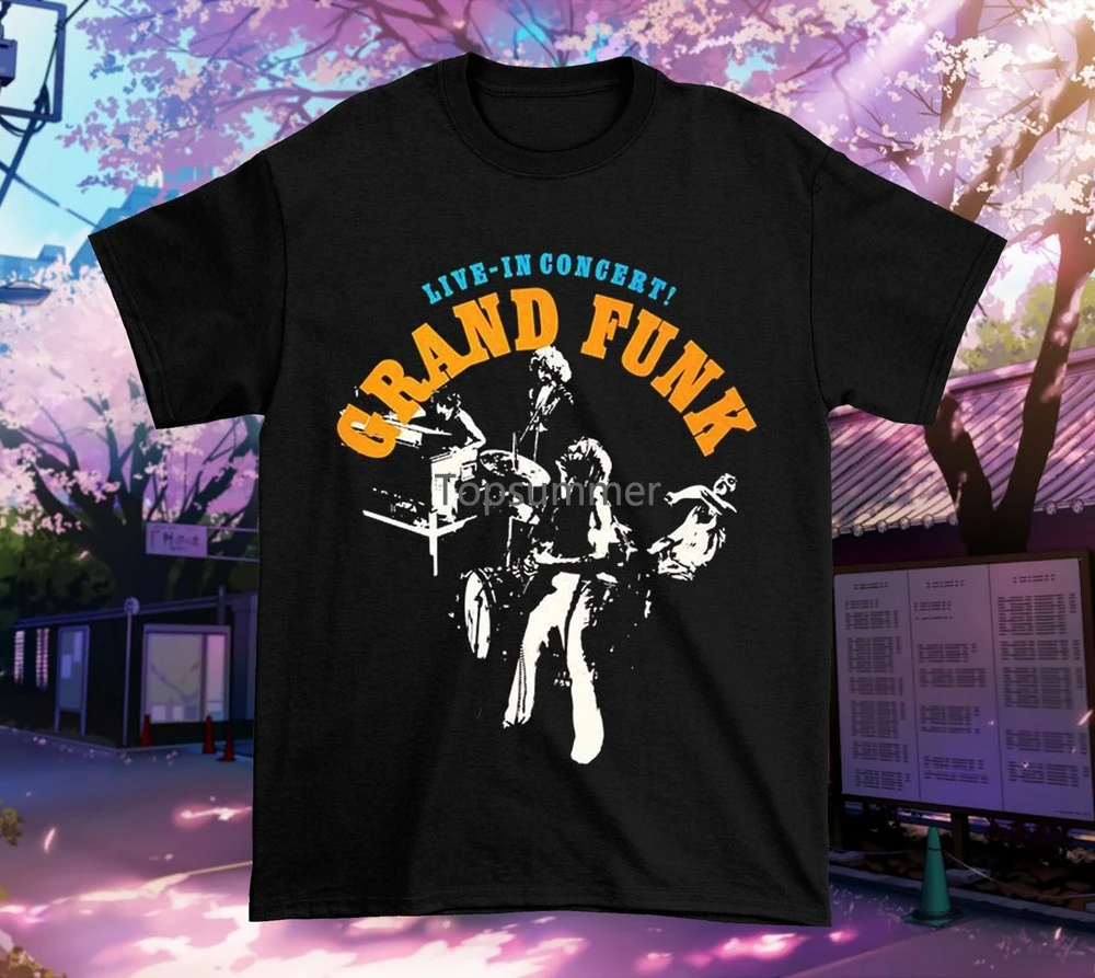 Grand Funk Railway Unisex Full Size Shirt Nera Manica Corta Fn834