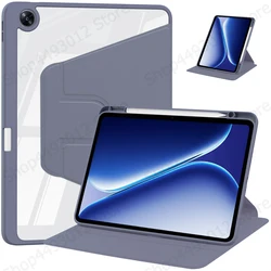 Premium 360 Rotating Acrylic Clear Tablet Case with Pen Holder, 12.1 - Inch Compatibility for OneplusPad Go 2 12.1 (Lavender gray)