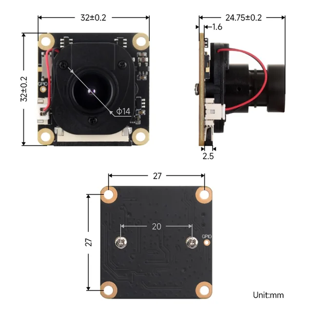 A42Z-IMX290-83 IR-CUT Camera, Starlight Camera Sensor, Fixed-Focus, 2MP, For Raspberry PI 4B/3B+ /3A+/Zero/Zero 2 W 5