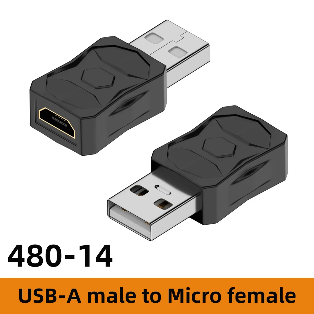 Universal USB to Micro/Mini USB Adapter Converter with High-Speed 480Mbps Transmission and 5V-2A Output
