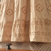 Robe coréenne pour filles 2026, couleur unie, dentelle ajourée, bretelles, en coton uni, vêtements d'été pour filles 6