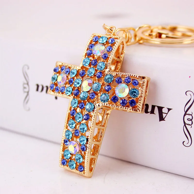 

Colorful Dazzling Cross-shaped Keychain Pendant with Great Decoration