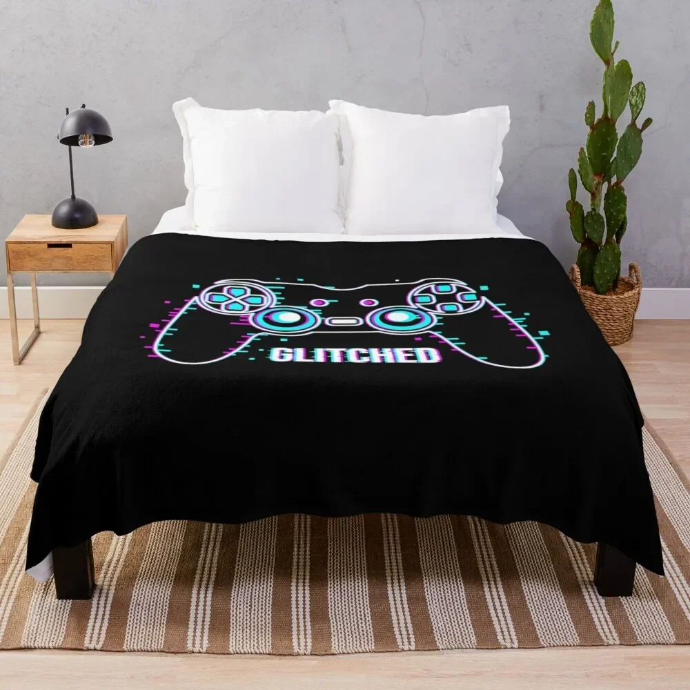 

Video Game Controller - Glitched Throw Blanket Cute Camping Blankets For Sofas Blankets