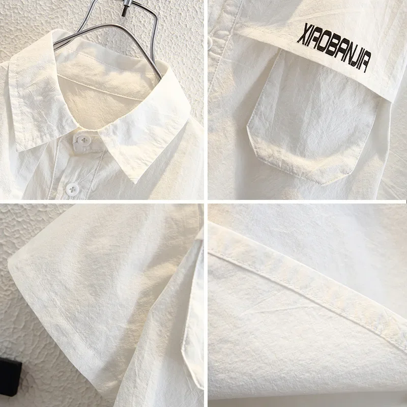 Cool Boys Summer Shirt Handsome Short Sleeve Children's Fashionable Top Street Style Little Boy Trendy Clothing AE Stock