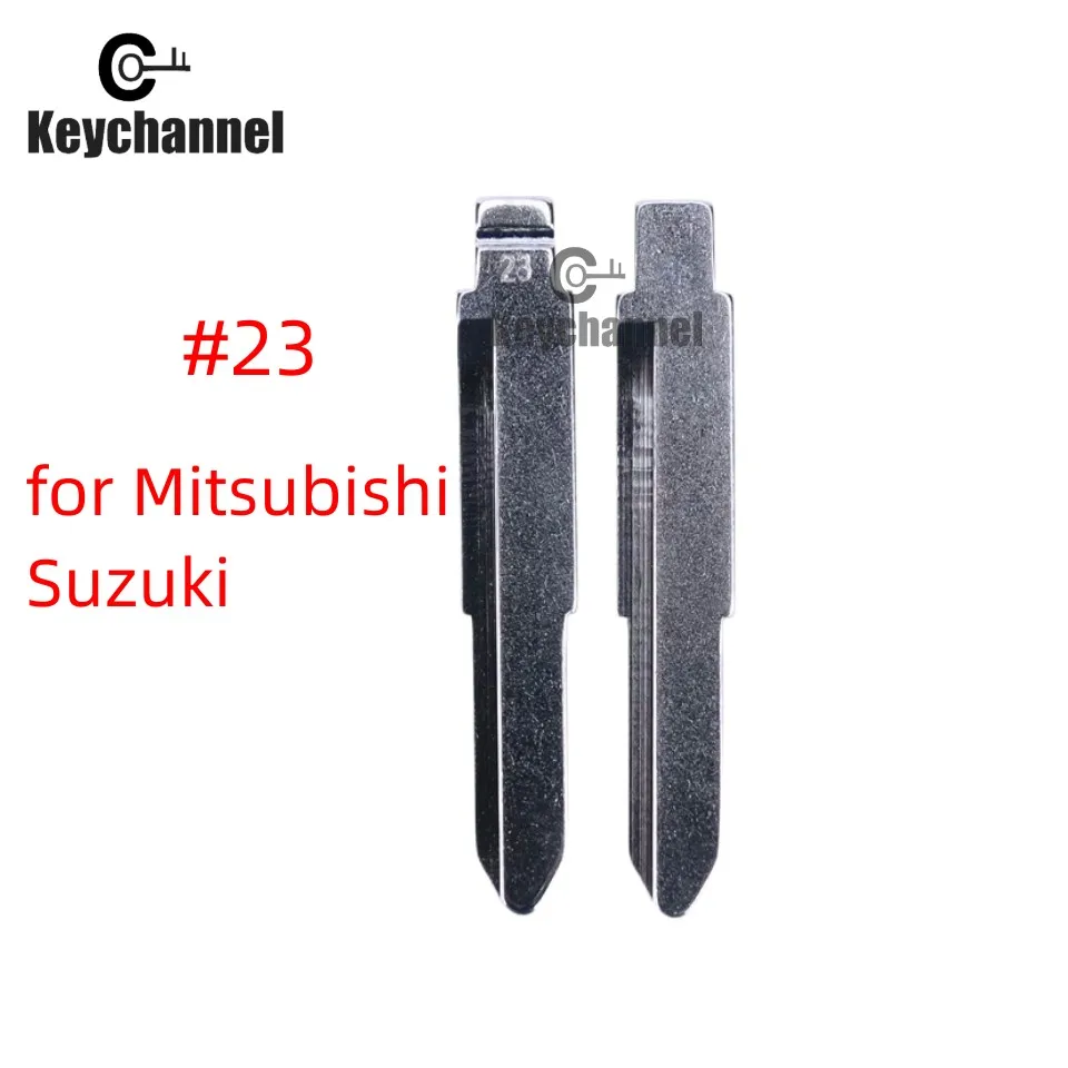 keychannel 10pcs Uncut Metal Car Key Blade #23 KD Univerdal Remote Blank for Mitsubishi Suzuki Alto Replacement Spare Key Blade