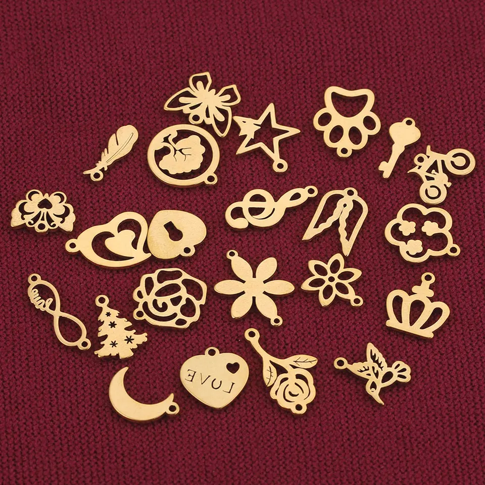 Paire De Breloques Papillon En Laiton Brut - 35x27x2 Mm - Pour Fabrication De Bijoux Artisanaux