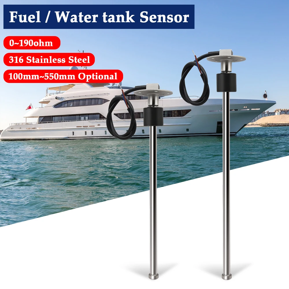 0-190 Ohm Fuel Level Sensor 125/175/225/275/325/375/500MM Oil Liquid Tank Water Level Sensor Fit For Marine Boat Car Truck RV