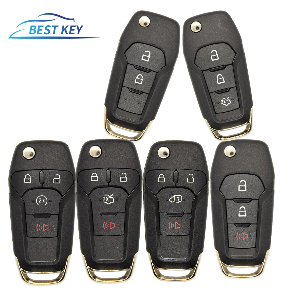 

BEST KEY Car Key Case Shell Fit For Ford F150 F250 F350 Explorer Ranger KA Fiesta Mondeo Focus Everest Edge Kuga Escort HU101