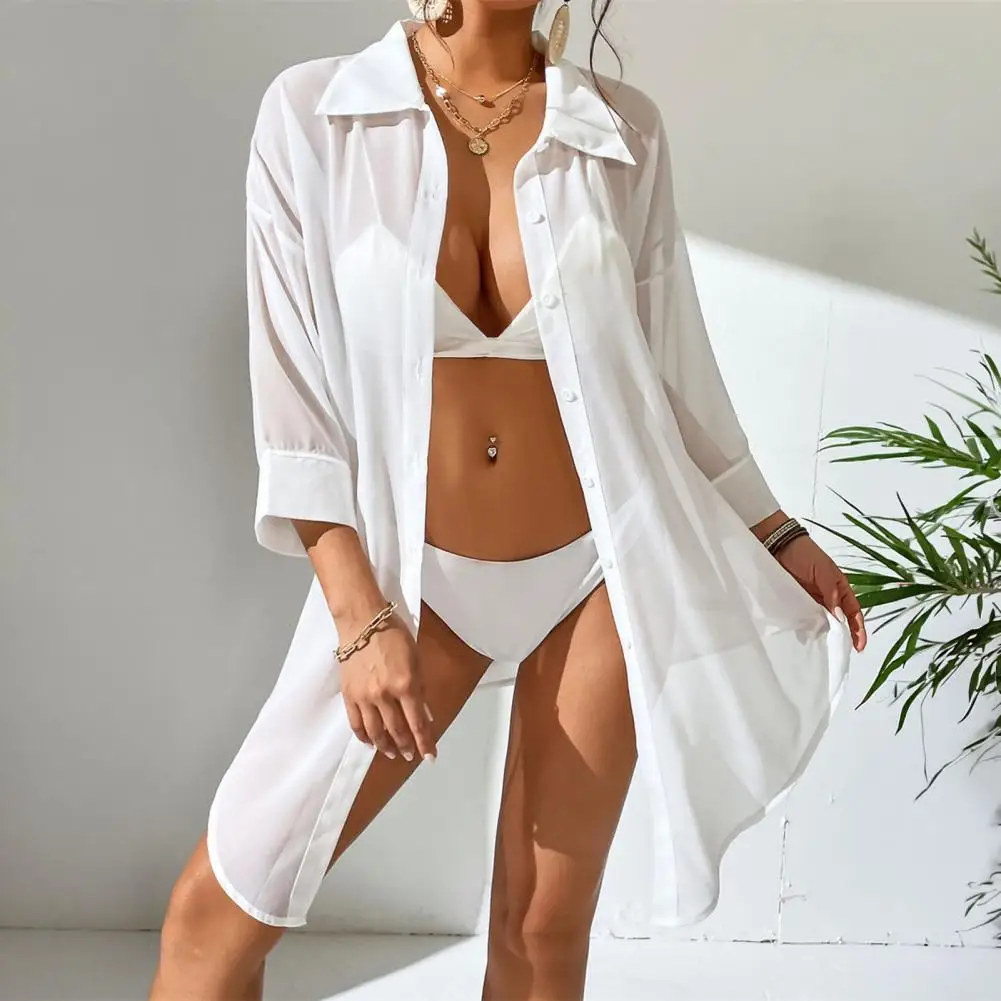 Lightweight Beach Cover Up Sun Protection Swimsuit Cover Ups for Vacation Casual Beach Dresses Fashionable Swimwear 2