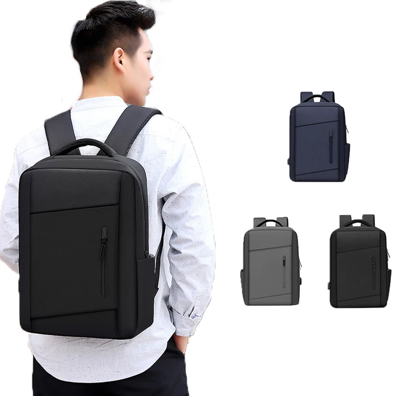 

Solid Color Shoulder Computer Bag with USB Charging Backpack Can Be Set Pull Rod Box Multi-function Waterproof Backpack