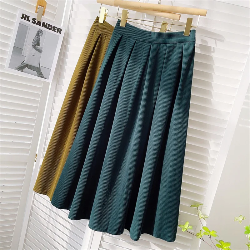 2022 Spring Autumn Elegant Velvet Pleated Skirt Women Elastic High Waist Vintage Skirt Female Midi Long All-match Skirt red velvet фестиваль reve 2022 почувствуй мой ритм reve ver