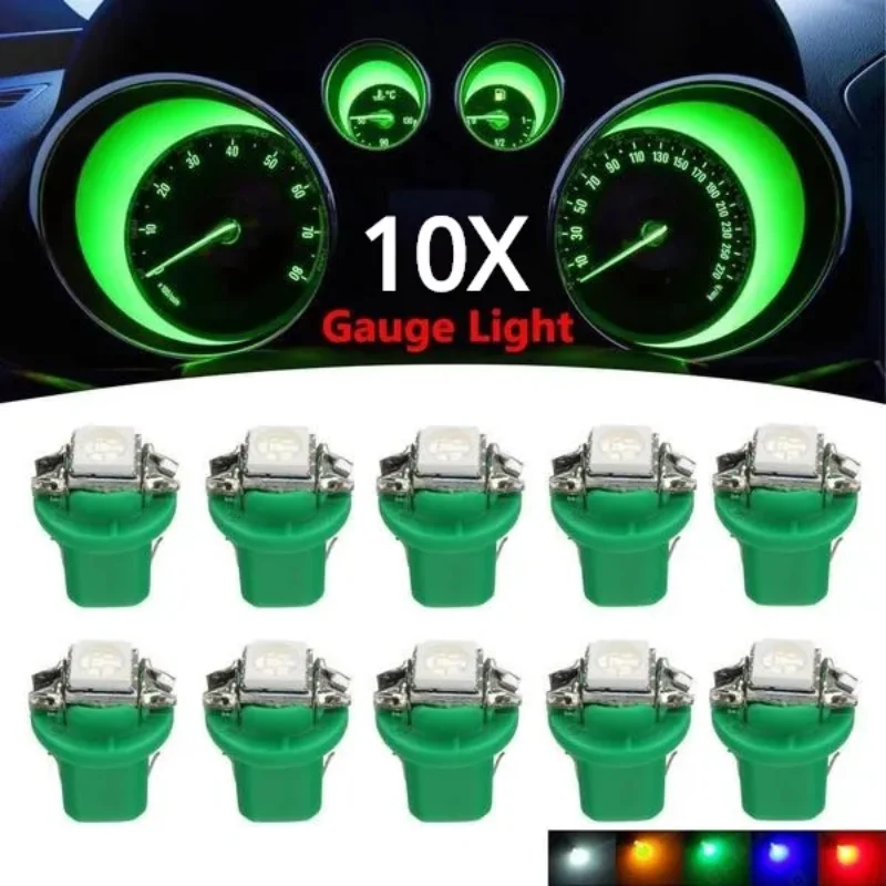 

10pcs T5 B8.5d 5050 SMD Car LED Lights Instrument Panels Bulbs Low Power Automobile Dashboard Switch Indicator Lamp DC12V