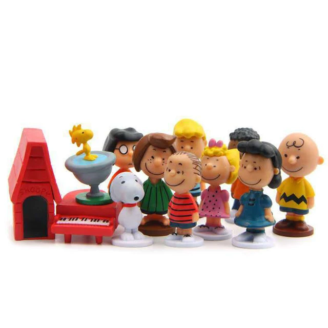 12pcs Japan Cartoon Peanuts Snoopy Charlie Sally Woodstock Mini Figure  Model Toys Miniature Cake People Collection Props - Action Figures -  AliExpress
