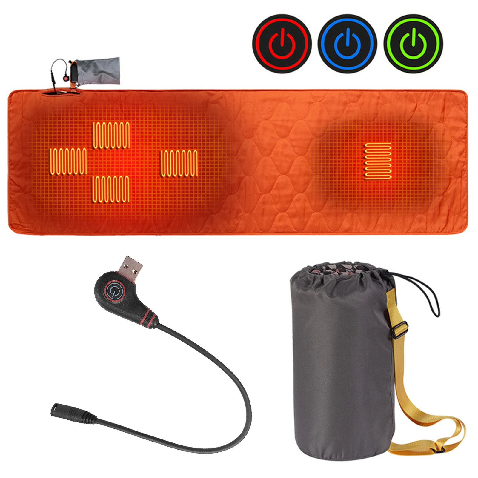 Outdoor USB Heating Sleeping Mat Insulation Camping Heated Sleeping Mattress Sleeping Bag