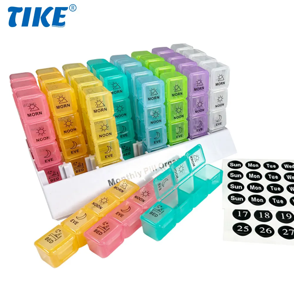 Premium Monthly Pill Organizer with Daily Compartments for Supplements and Medication