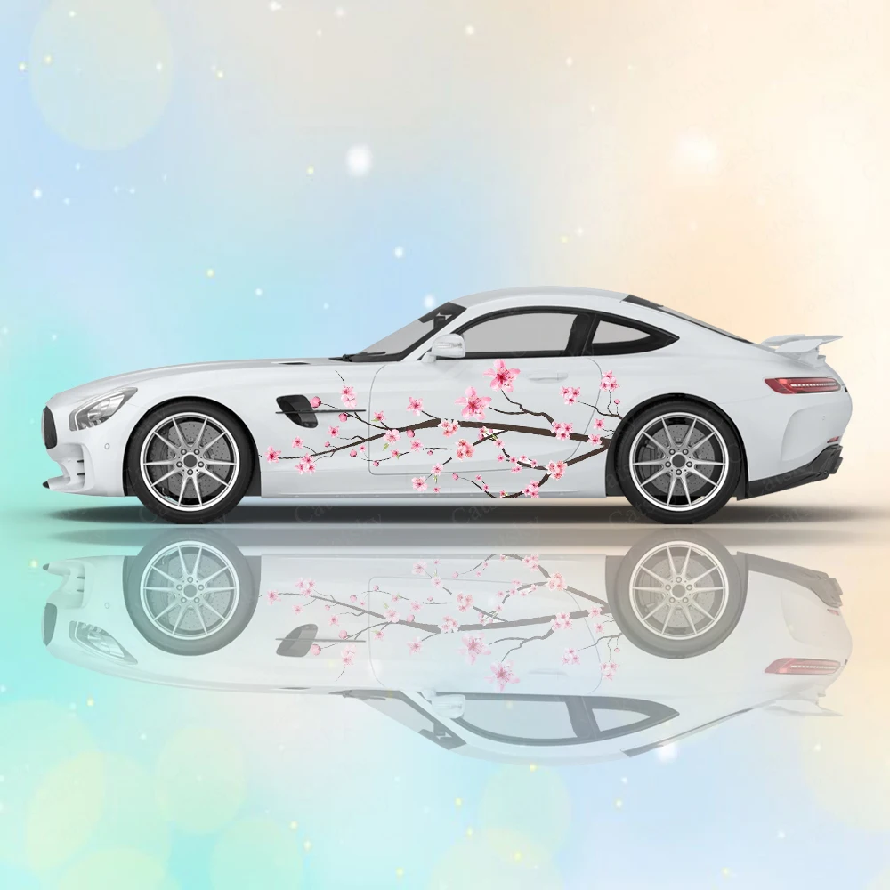 

Японская наклейка на автомобиль, универсальный размер, графикарная длинная полоска для большого транспортного средства, наклейка с Сакуро...