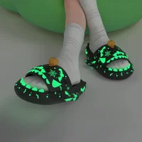 Christmas Hat Night Light Shark Slippers Women Luminous Sandal Couple Home Non-slip Creative Slides Men Outside Flip Flops 1