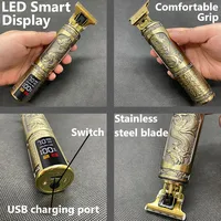 2022 New T9 Electric Hair Clipper Hair Trimmer For Men USB Rechargeable Electric Shaver Beard Barber Adults Hair Cutting Machine 2