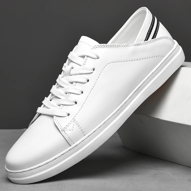 

Men's Shoes Genuine Leather Italian Casual Shoes Fashion Luxury Brand Designer Walking Sneakers High Quality Skateboard shoes