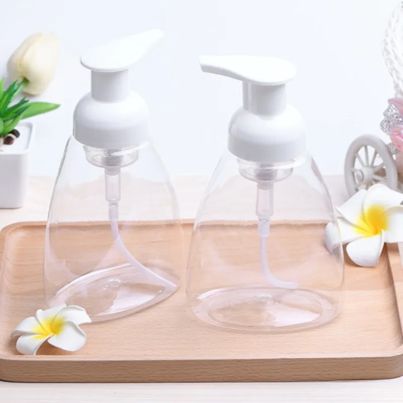 Foam Bottle Transparent Mousse Bubble Bottle PET Plastic Hand Washing Liquid Facial Cleanser Soap Liquid 300ML