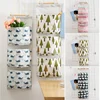 Wall Mounted Storage Bag with 3 Pockets, Linen Fabric, Waterproof, Door Closet, Hanging Organizer for Bath Bedroom, Home Kitchen 1