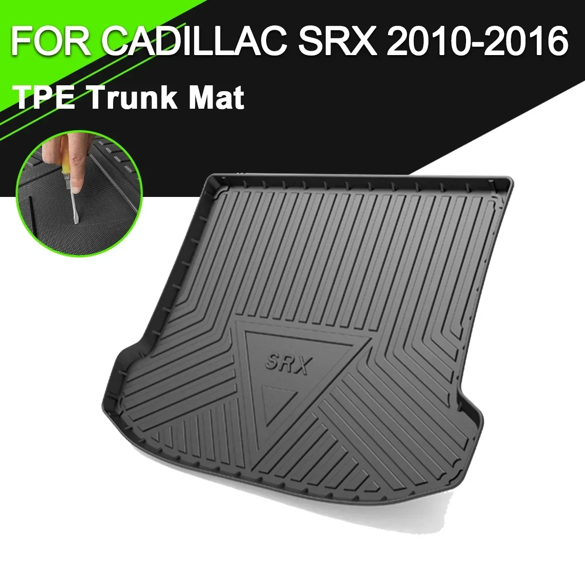 

Car Rear Trunk Cover Mat Rubber TPE Non-Slip Waterproof Cargo Liner Accessories For Cadillac SRX 2010-2016