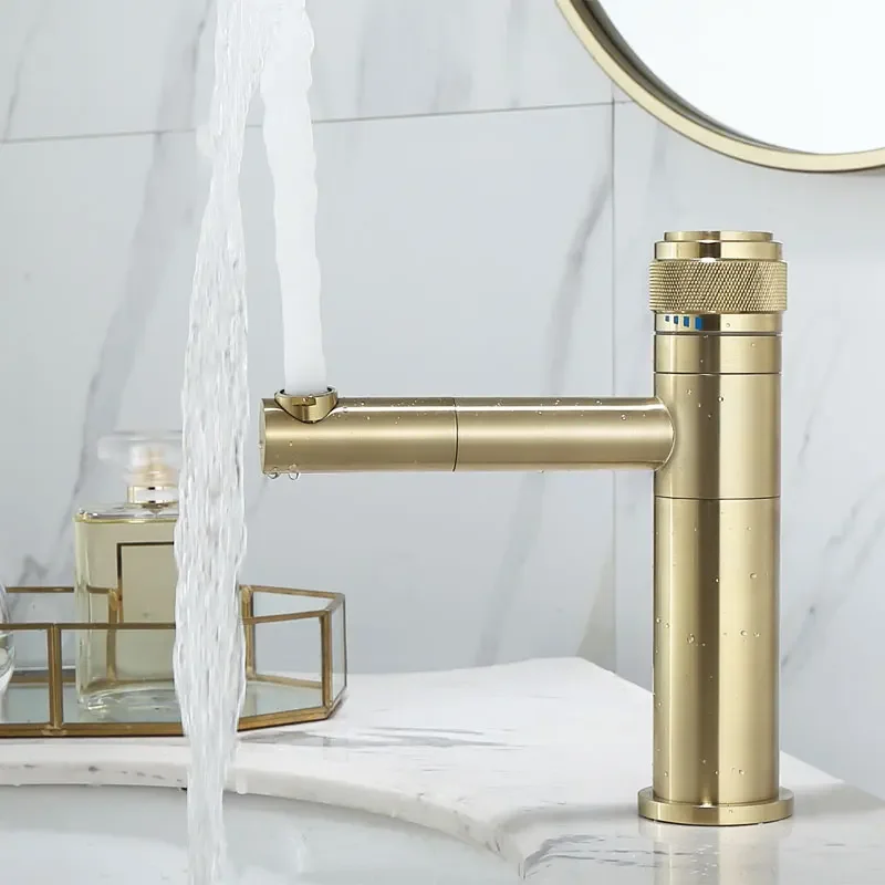 Description Picture 4 of itemBathroom Faucet Push Button Brushed Gold Basin Cold &Hot Water Mixer Sink Tap Brass Deck Mounted