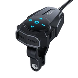 Dual Port 55W Motorcycle Charger with Wireless Control - Waterproof Handlebar Power Adapter (With Controller)