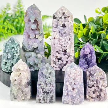 Grape Agate Crystal Tower Wand 1