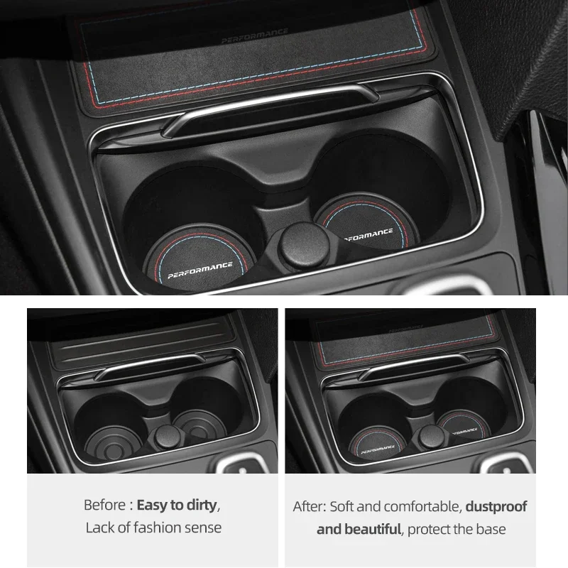 Betterhumz For BMW F30 F32 F34 F35 Car Cup Holder Anti-Slip Pad Storage Box Mat Suede Center Console 3pcs Interior Accessories