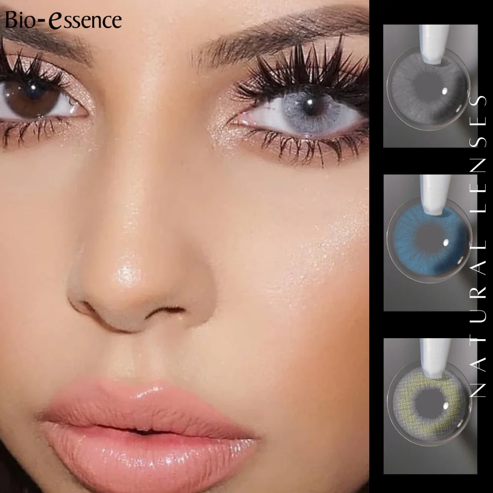 Bio-essence 1 Pair Colored Contact Lenses for Eyes Natural Lenses for Eyes Fashion Lenses Blue Contact Lenses Wholesales