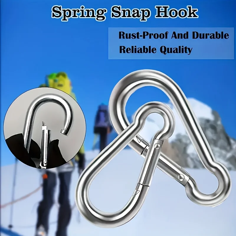 Heavy-Duty Rust-Resistant D-Ring Carabiners for Outdoor Activities – Set of 6