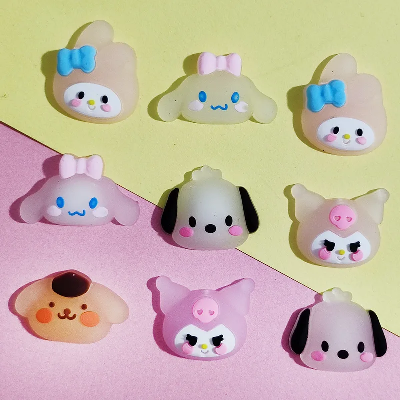 

10Pcs Kuromi My Melody Diy Accessories Kawaii Anime Cinnamoroll Sanrio Pochacco Cute Cartoon Phone Case Patch Toy for Girls