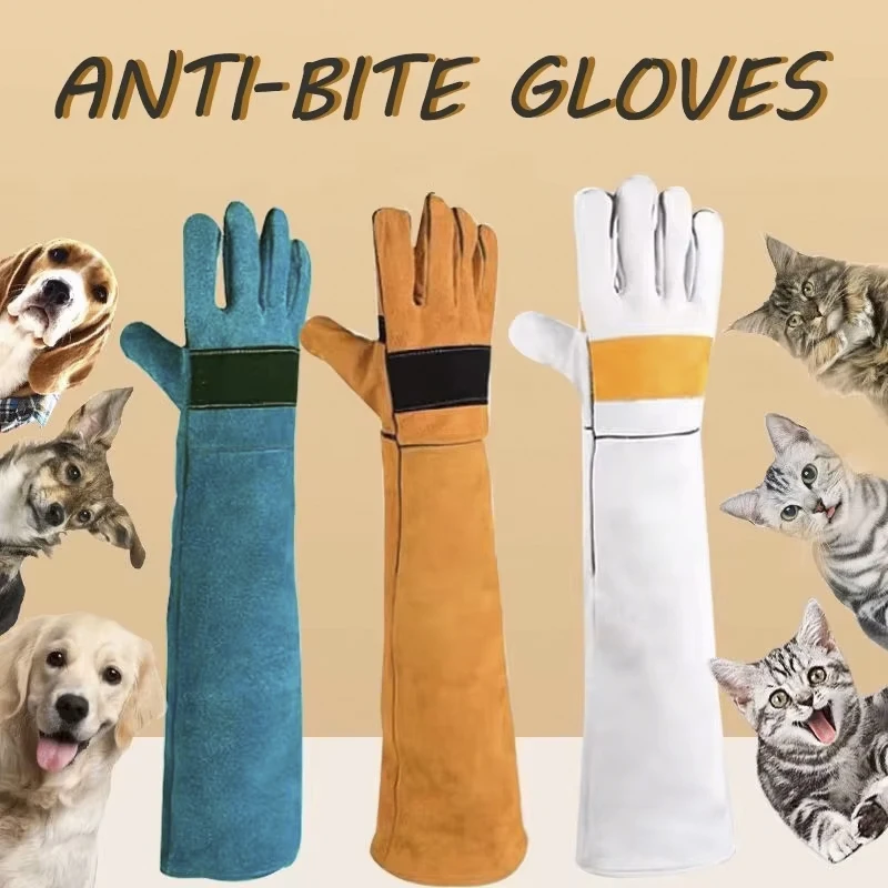 Pet Grooming Gloves Pet Protective Gloves Animal Bite Resistant Protection Gloves Bite Proof for Bathing Grooming Welding Dog/Cat/Bird/Snake/Lizard/Reptile Scratch/Bite