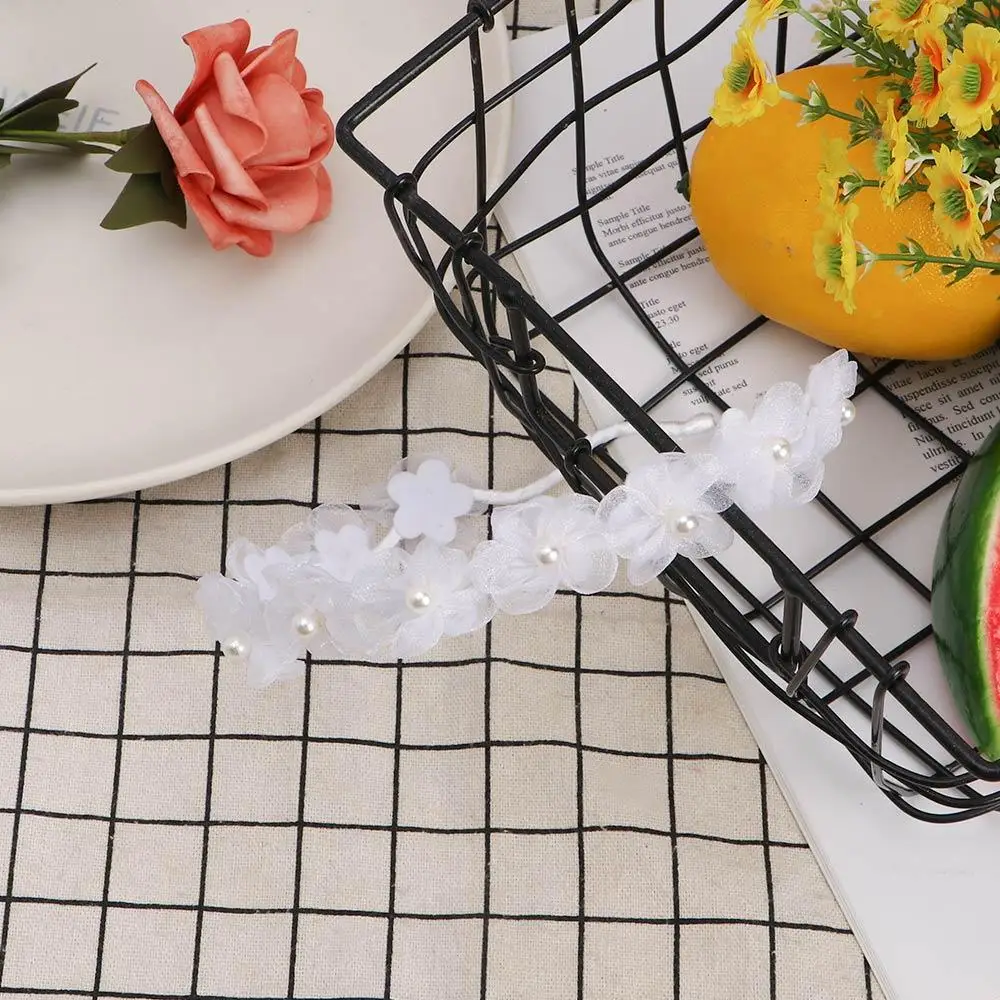 

Sweet Hair Accessories Headwear Girls Hairbands Women Braided Tool Hair Hoop Pearl Flower Headband
